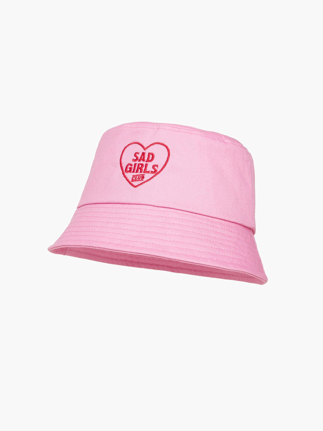 Cider x Sad Girls Club Heart Logo Pink Bucket Hat for Daily Casual Vacation,One Size/Pink