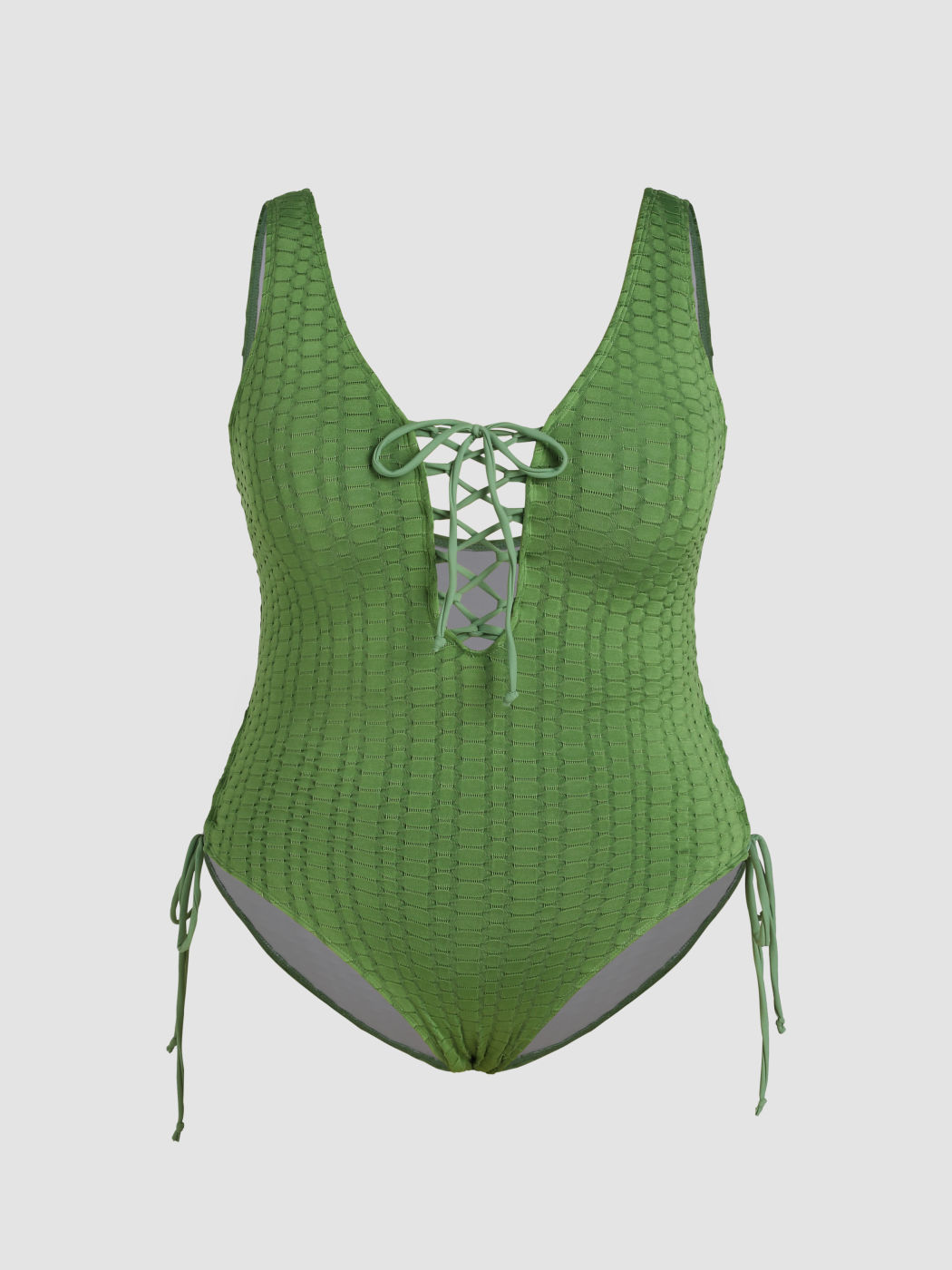 Tummy Control Vneck Drawstring Tummy Control Knitted One Piece