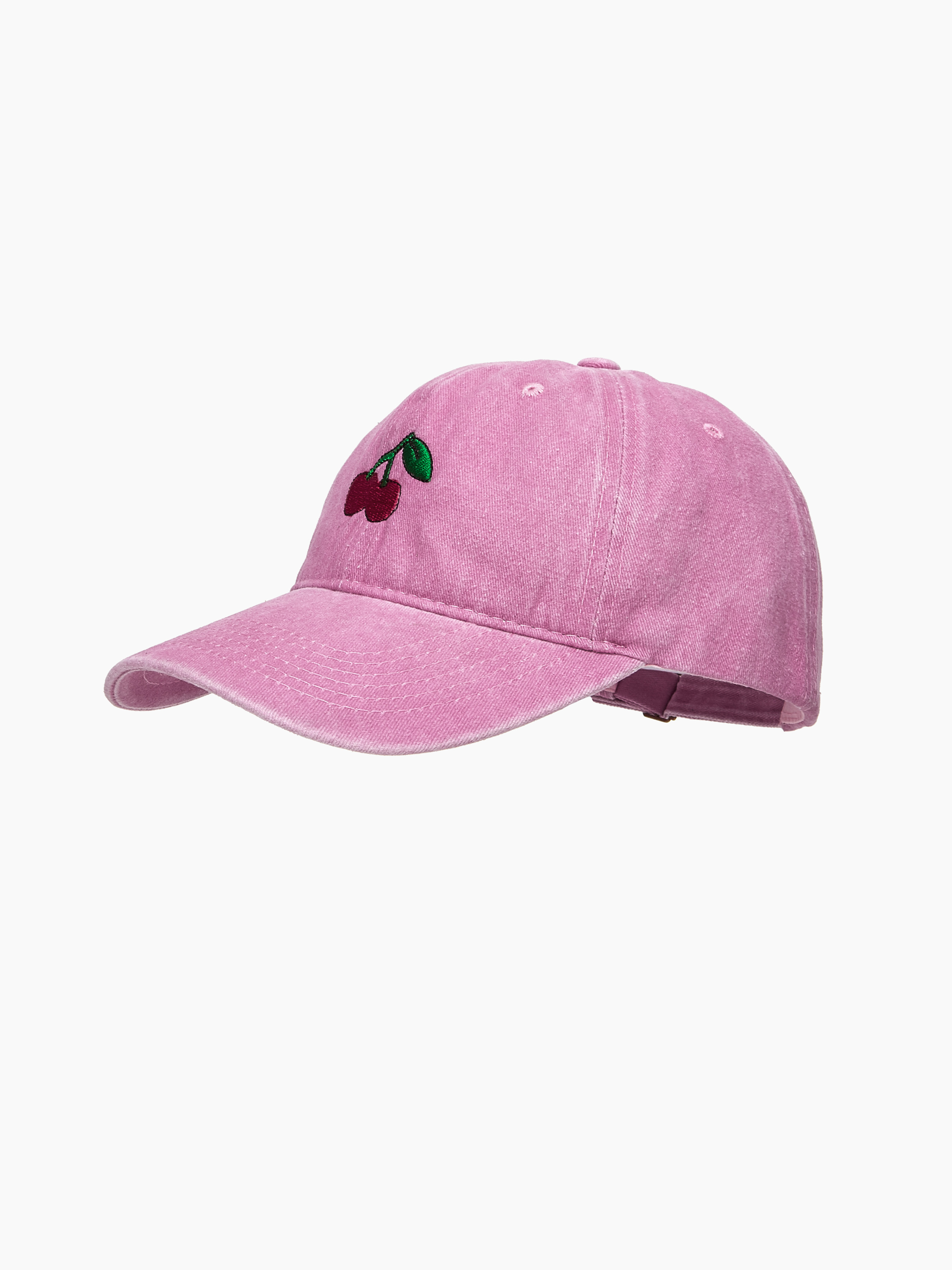 Cute fashion  Cherry Print Denim Baseball Cap - Red/Blue Dark Blue Cherry Motif Denim Cap Hat | Oliver Bonas main image 4