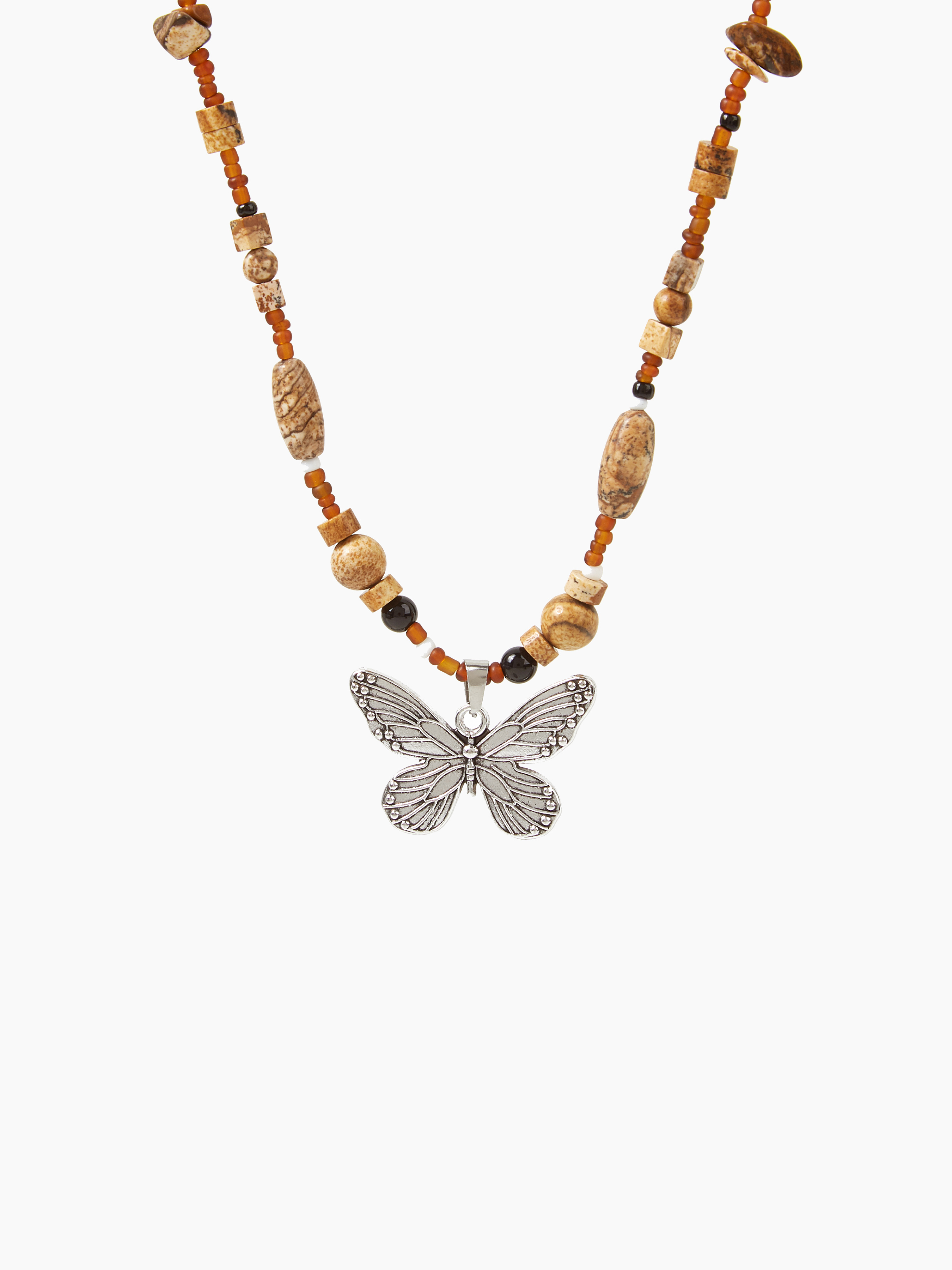 Butterfly Charm Beaded Necklace (2 pcs.) | LINE SHOPPING