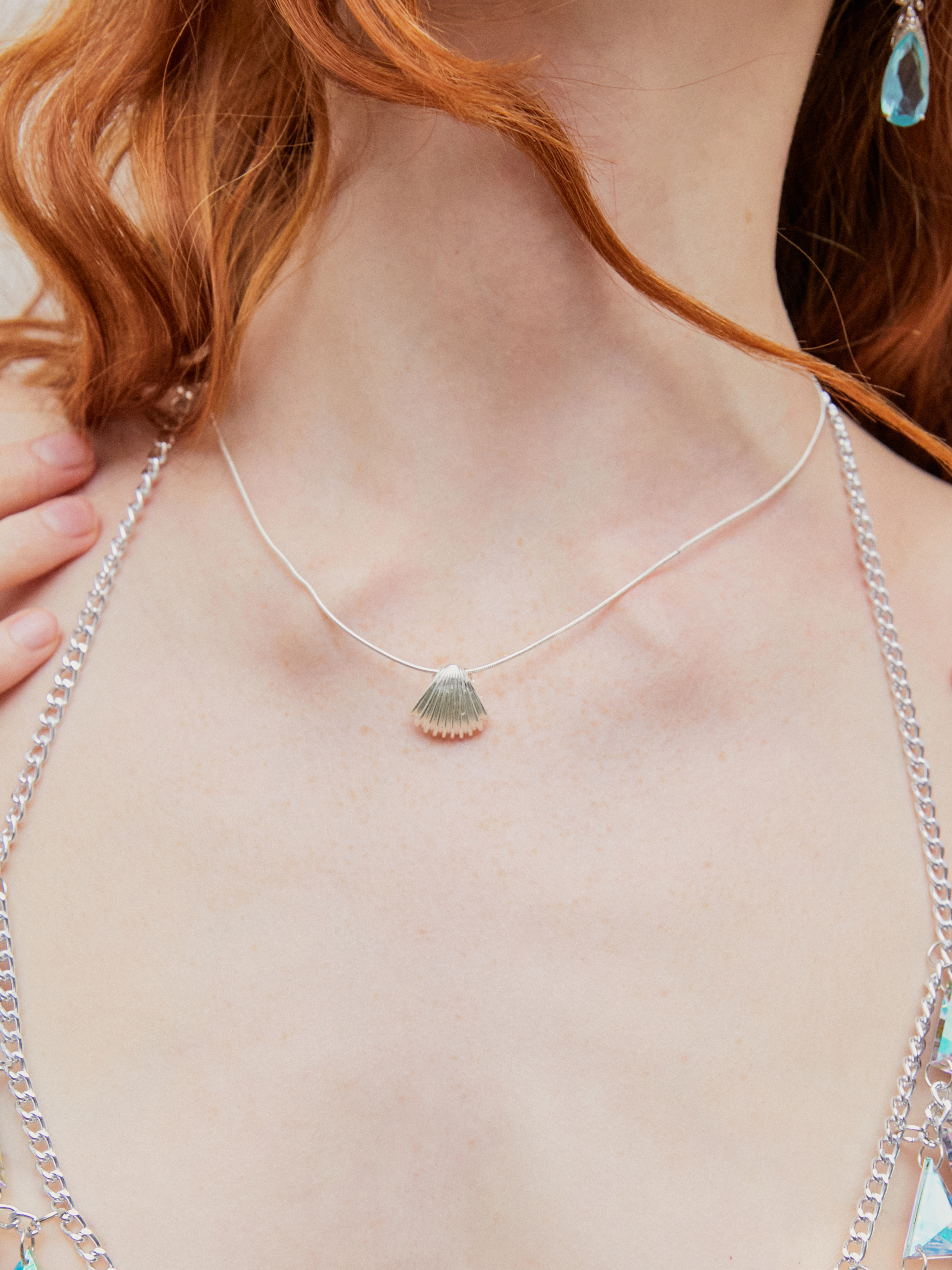 ネックレス シェル チャーム K5クォーツ／シェルチャーム | アガット