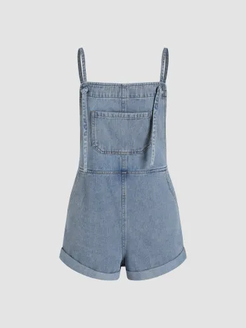 Denim Pocket Ultra Short Romper