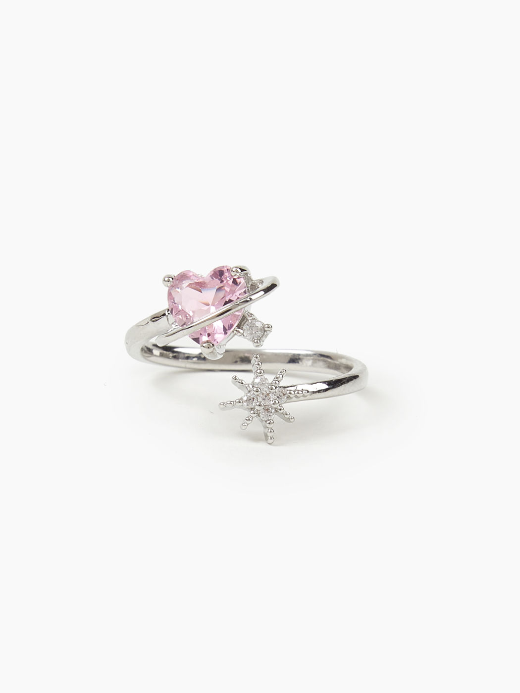 Heart Crystal Rhinestone Cuff Ring
