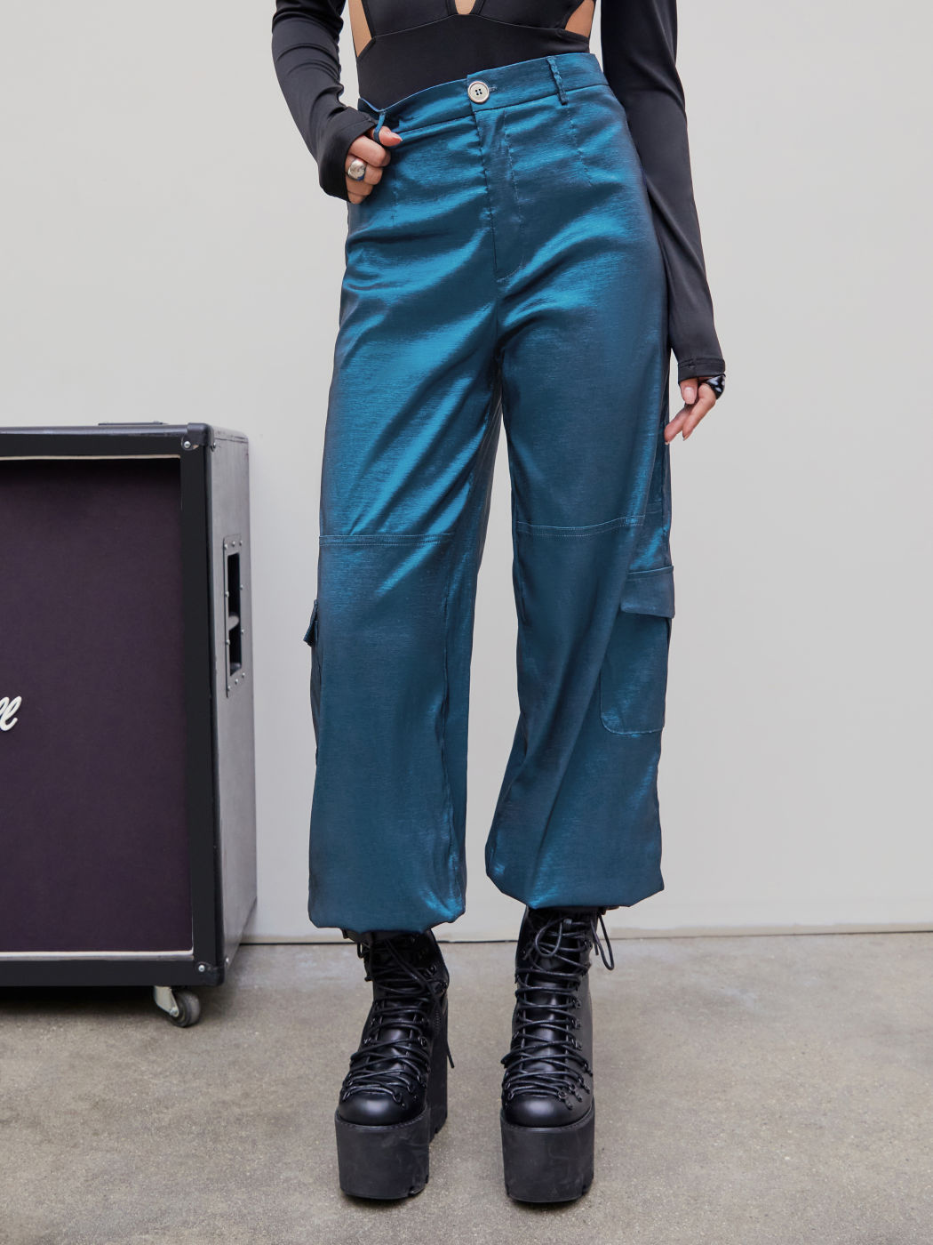 Solide Cargo-Jogginghose mit hoher Taille