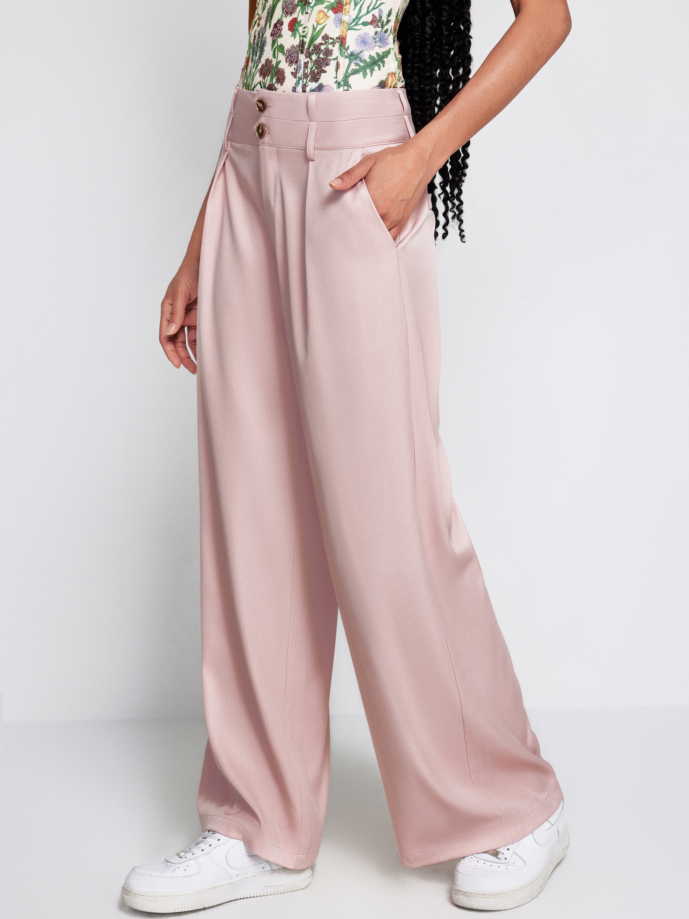 Neon Pink Cigarette Trousers from River Island on 21 Buttons