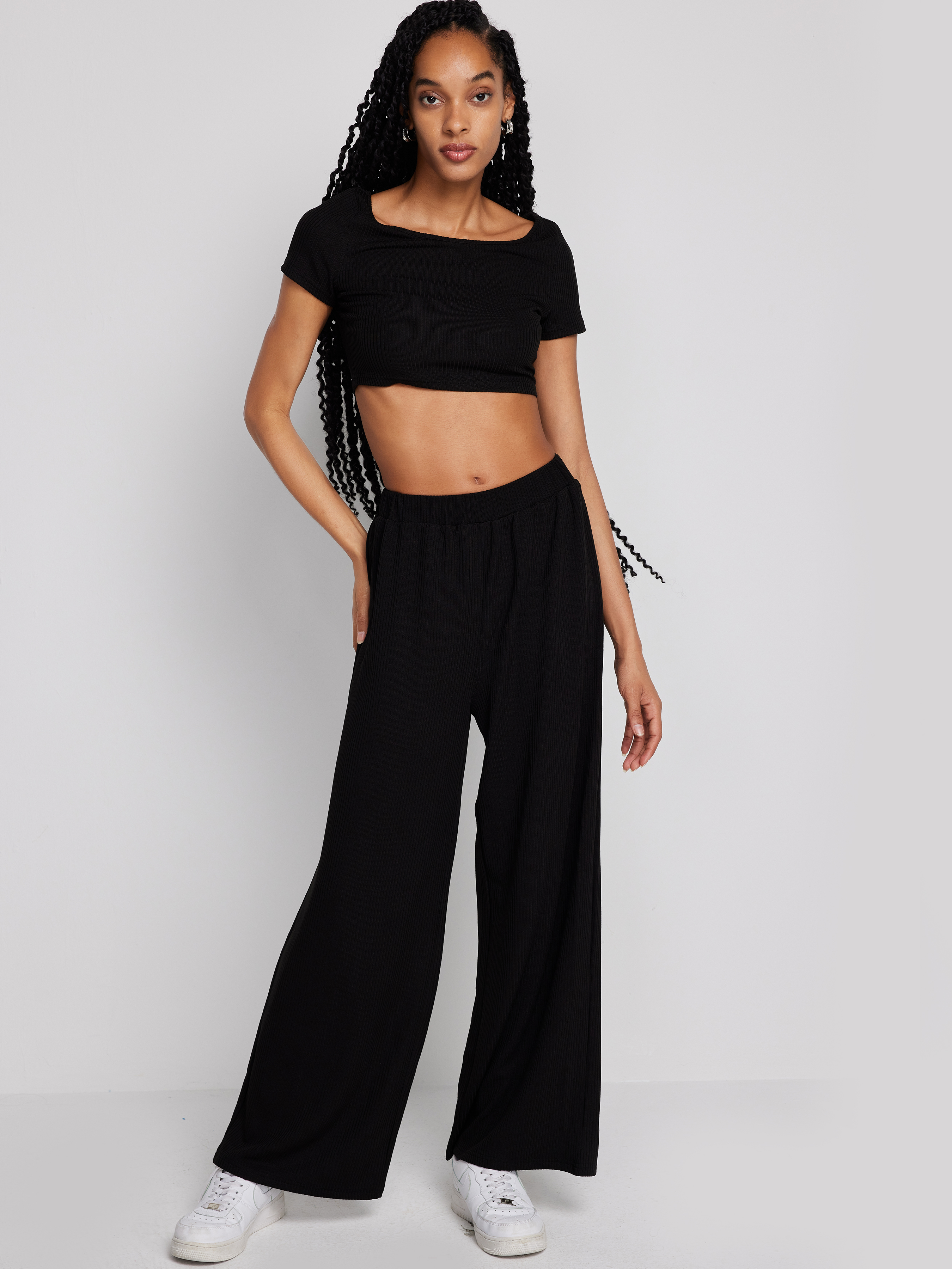 Summer Women short-sleeved top and wide-leg trousers two-piece set - The  Little Connection