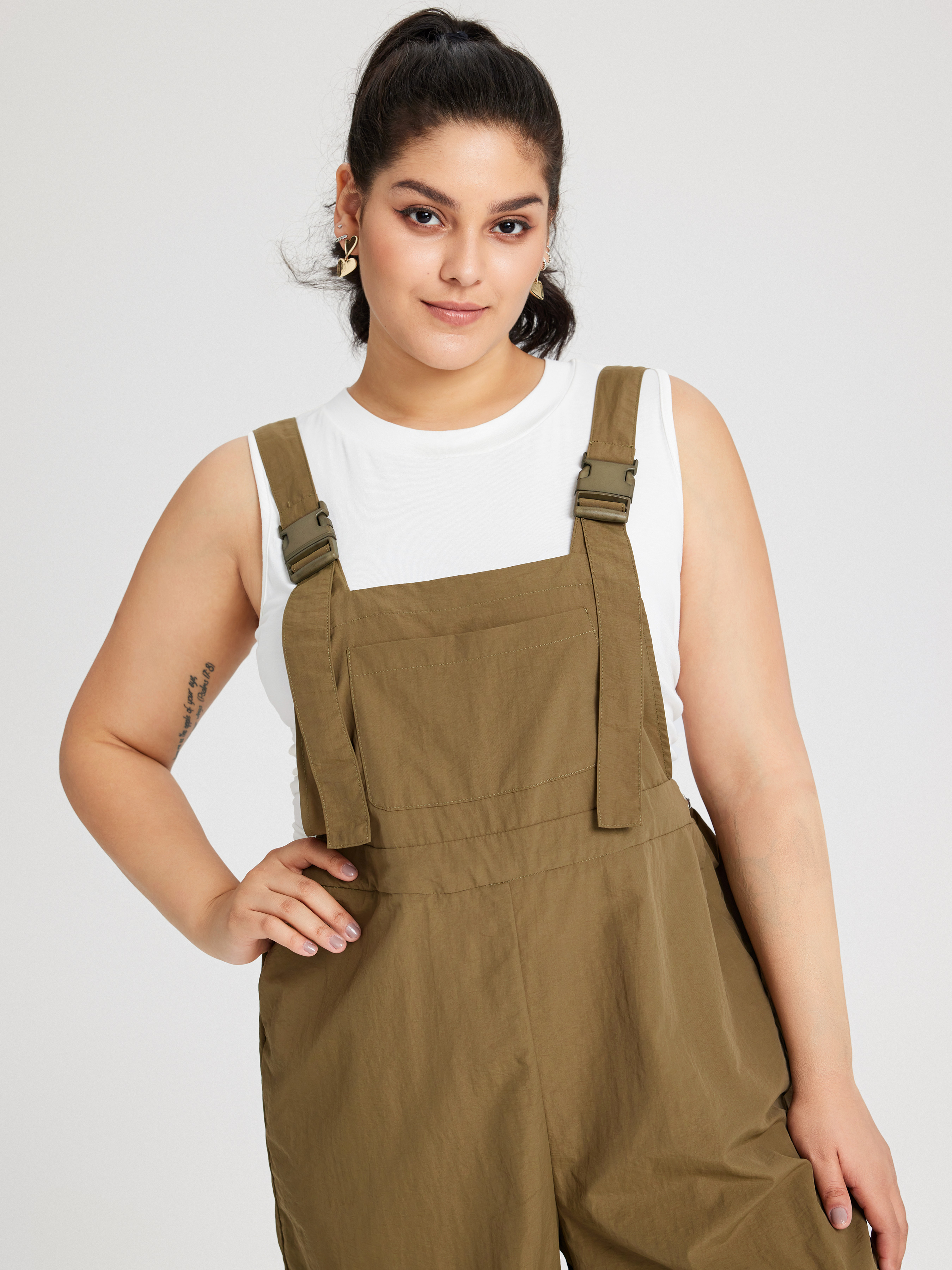 Jumpsuit with buckle straps deals