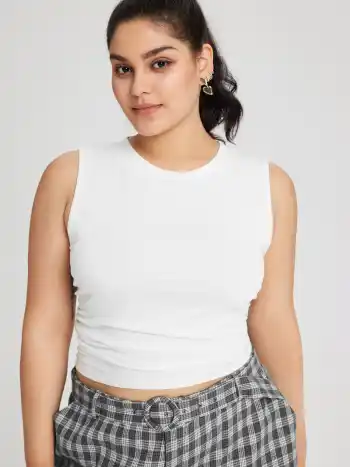 Crop Tops sans manches et plissées Curve & Plus