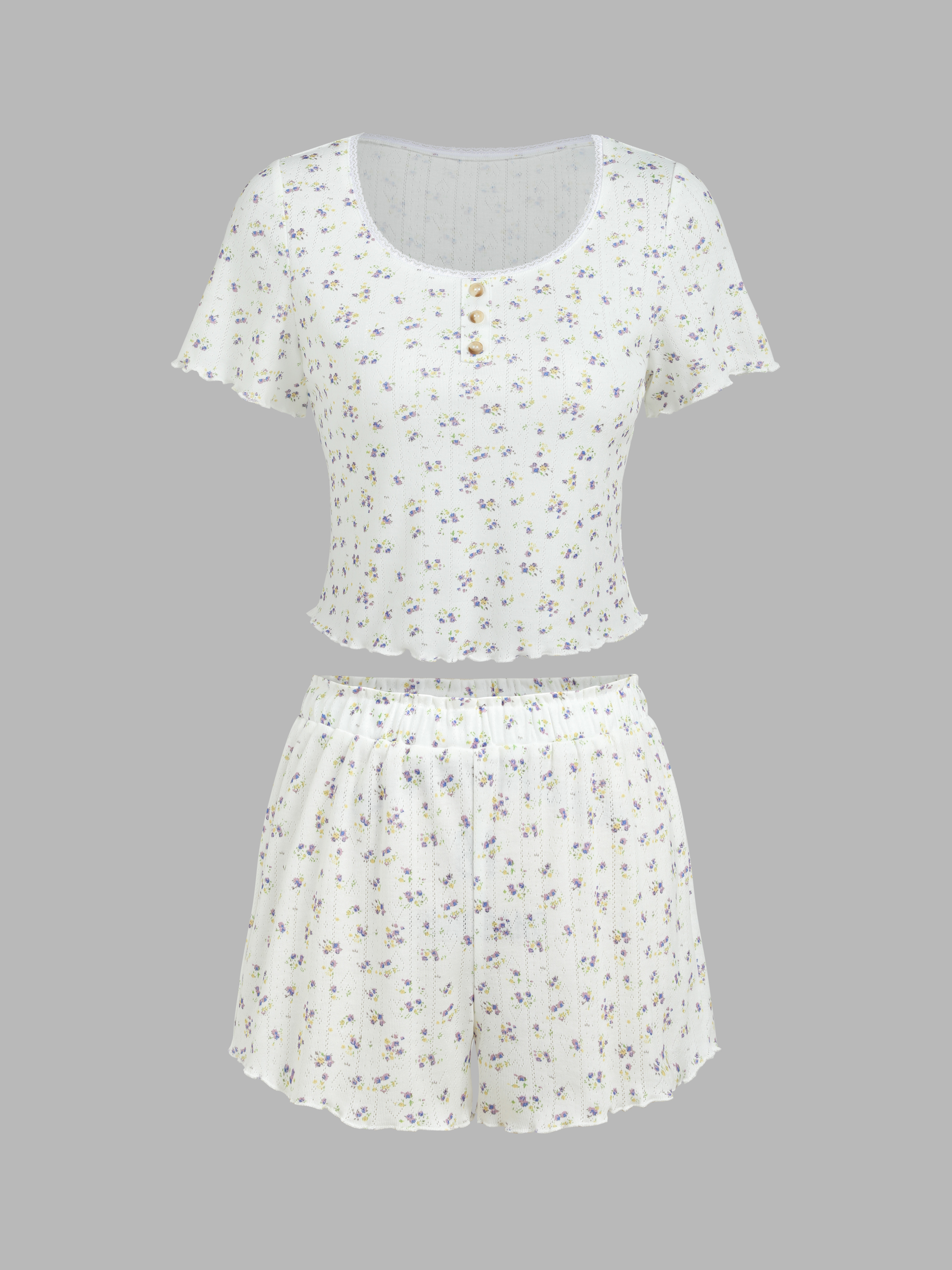 threetimes ♥ Cotton pajama shirt /追跡付 threetimes ♥ Cotton pajama shirt /追跡付