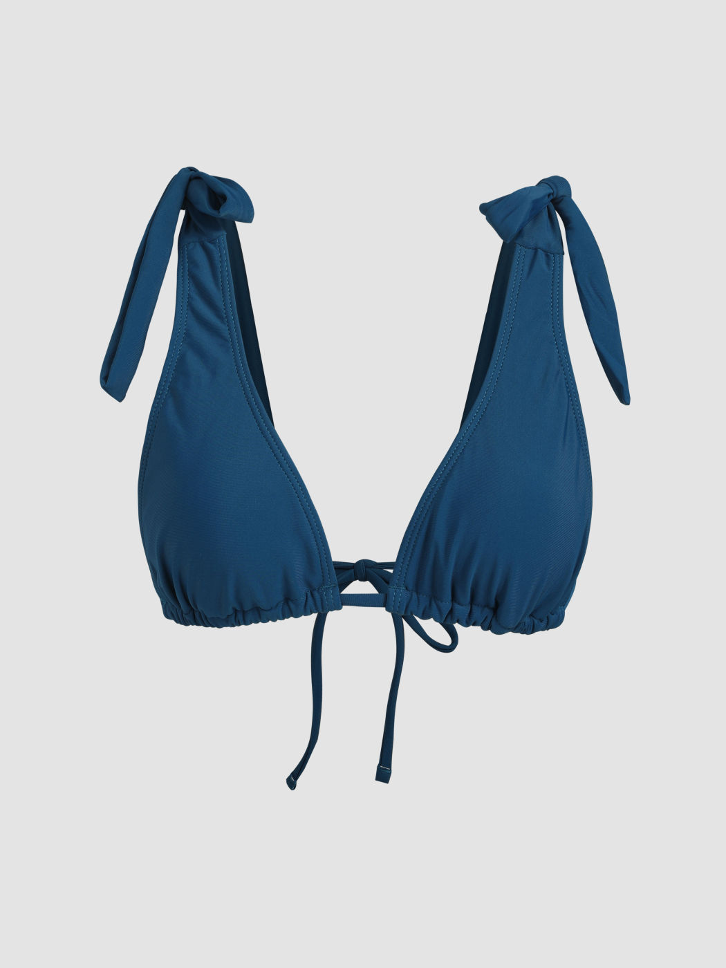 Knit Fabric Bowknot Ruched Tie Back Bikini Top For Vacation Swimming ...