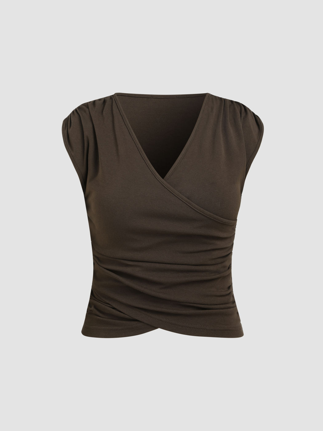 V-neck Ruched Sleeveless Top