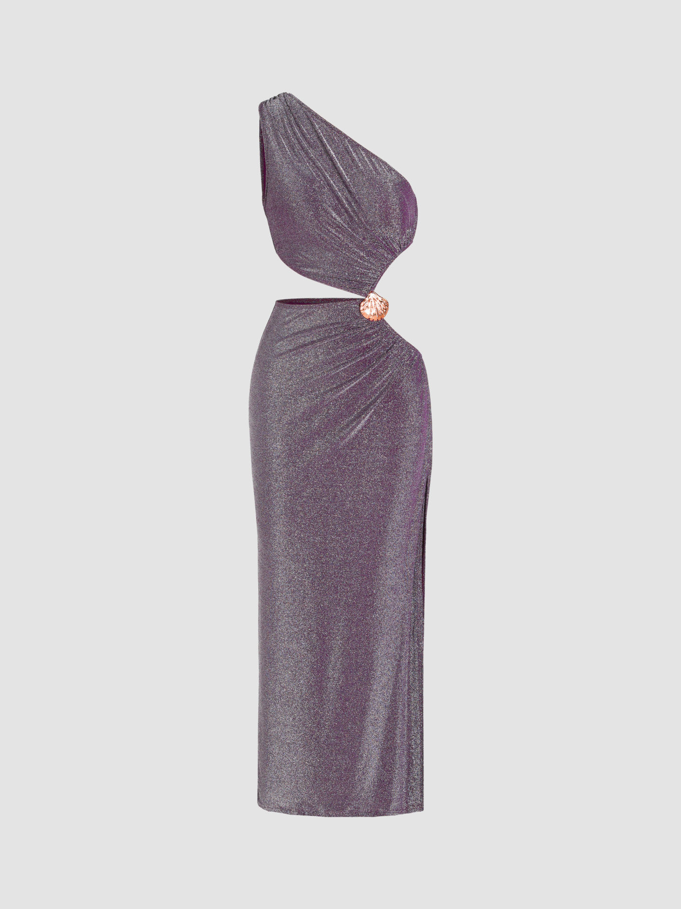 Shell Cut Out Split Asymmetrical Maxi Dress