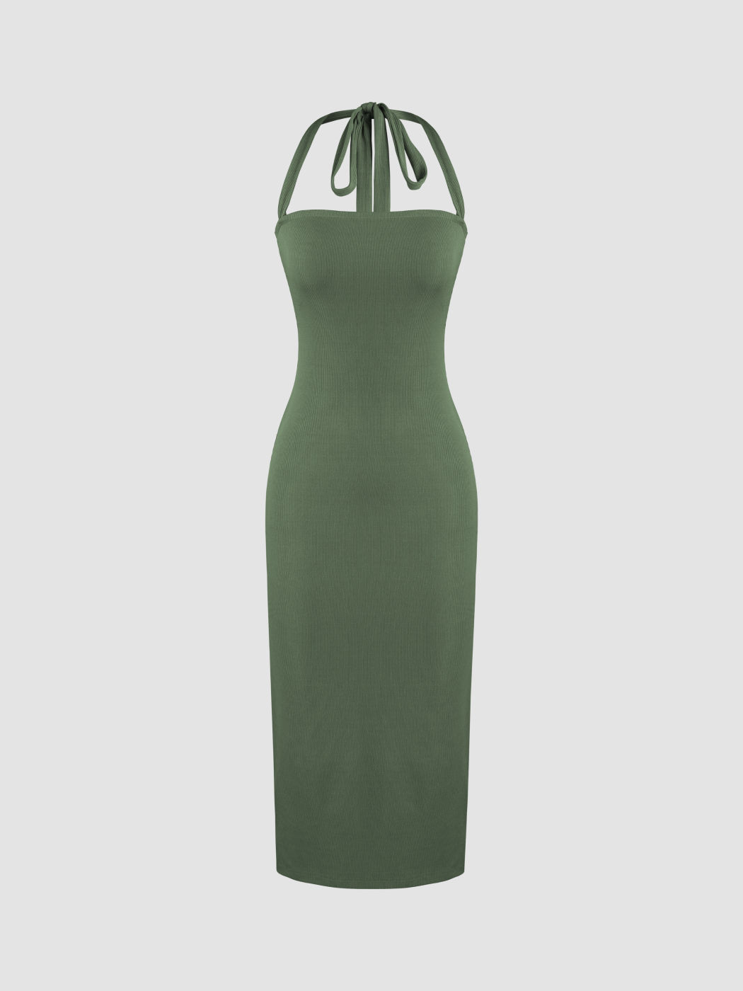 Halter Neckline Strick Maxikleid