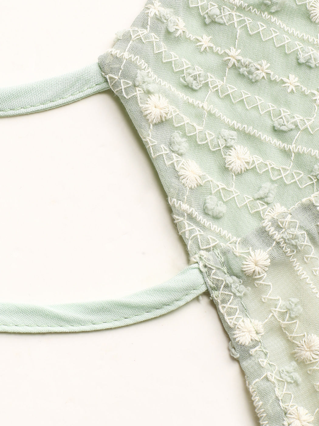 Neckholder-Tanktop aus floralem Mesh