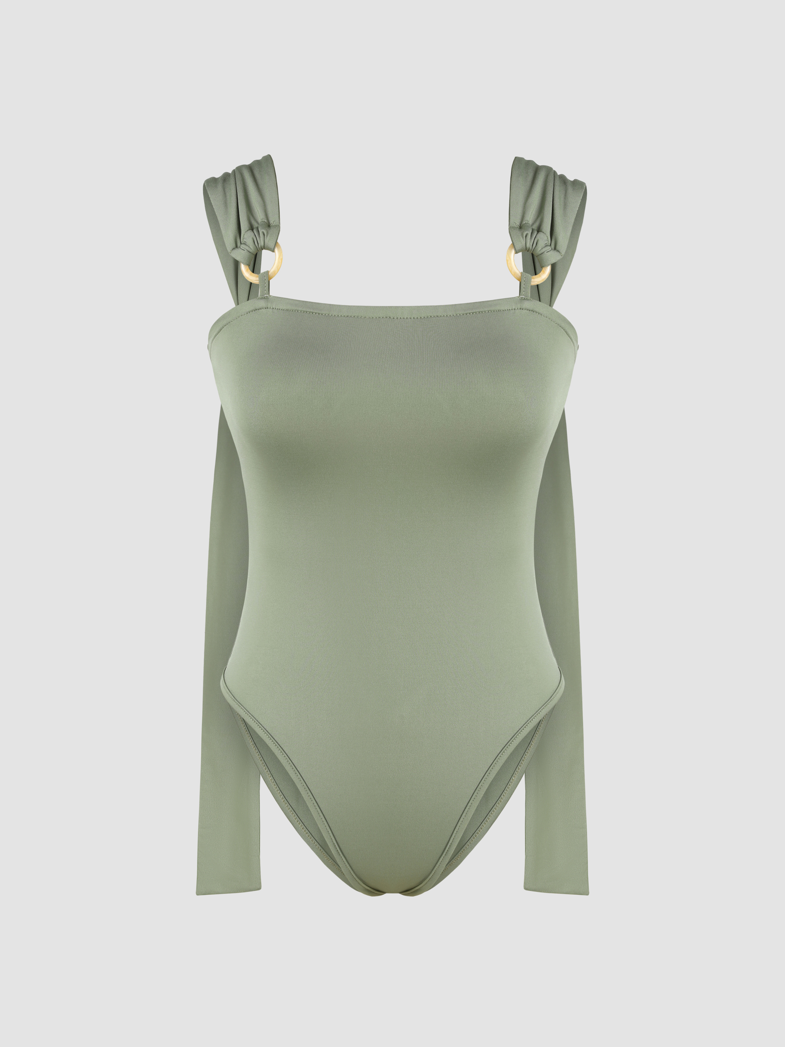 Square Neck Sleeveless Bodysuit - Cider