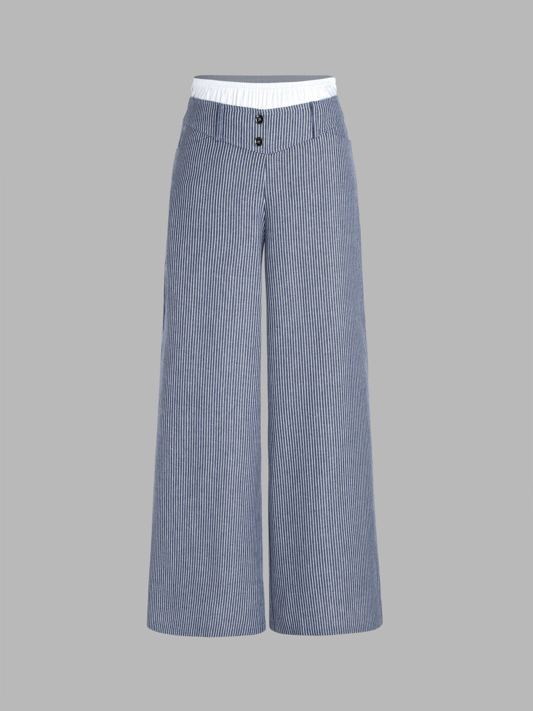 Gestreifte Patchwork-Hose mit geradem Bein