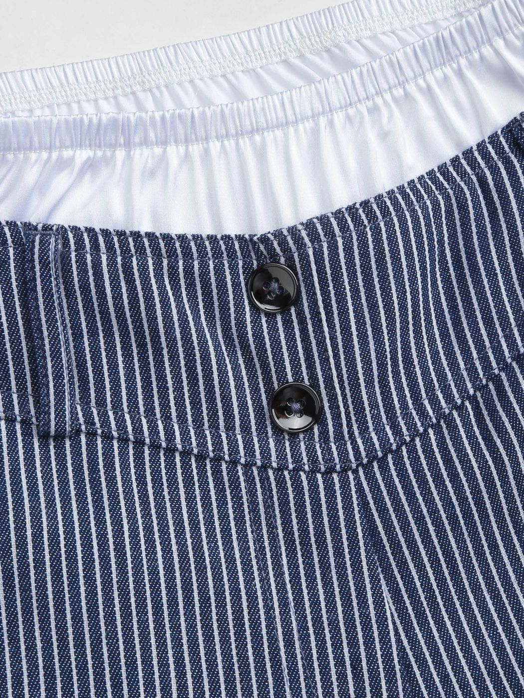 Gestreifte Patchwork-Hose mit geradem Bein