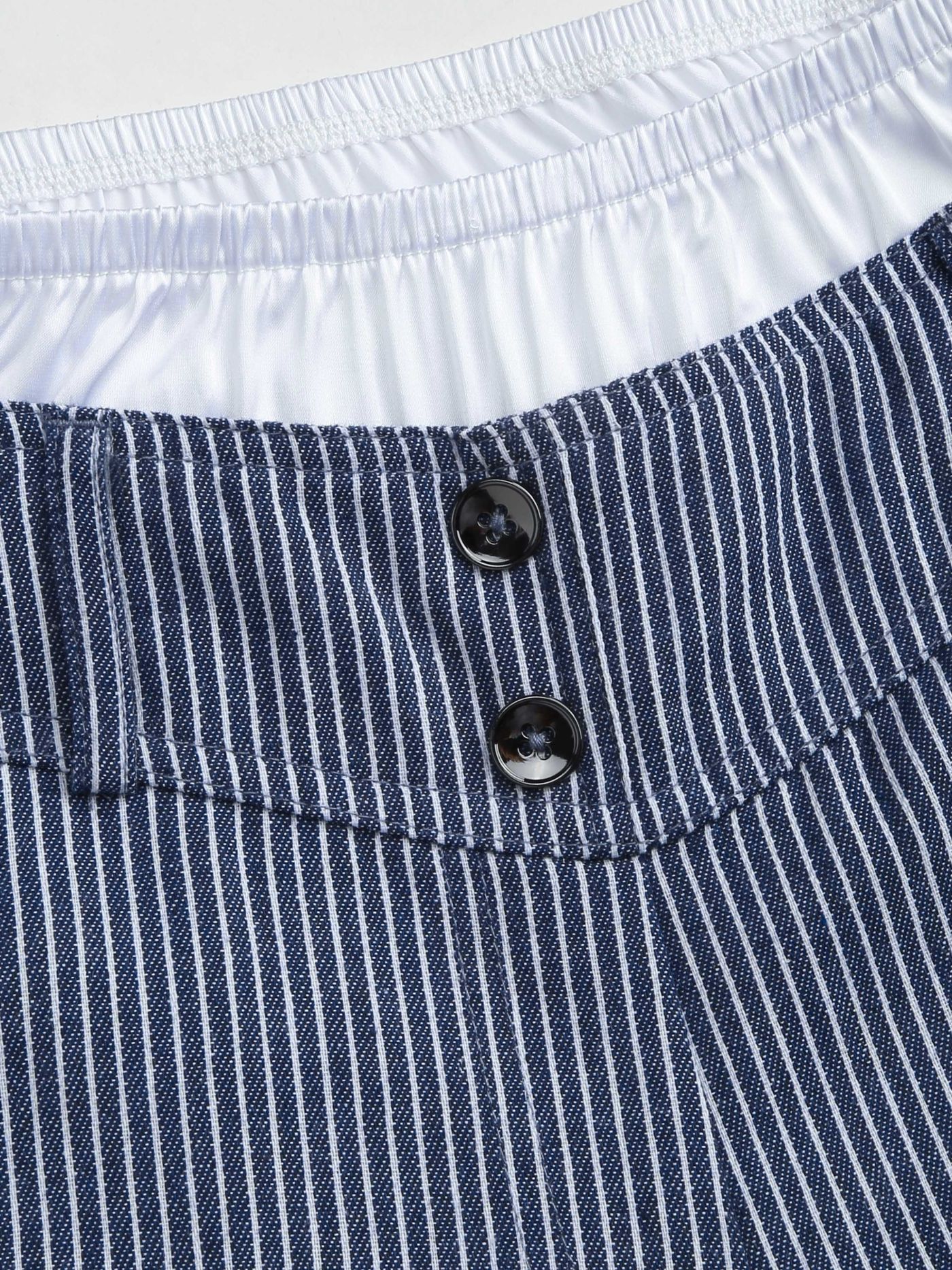 Pantaloni a gamba dritta patchwork a righe