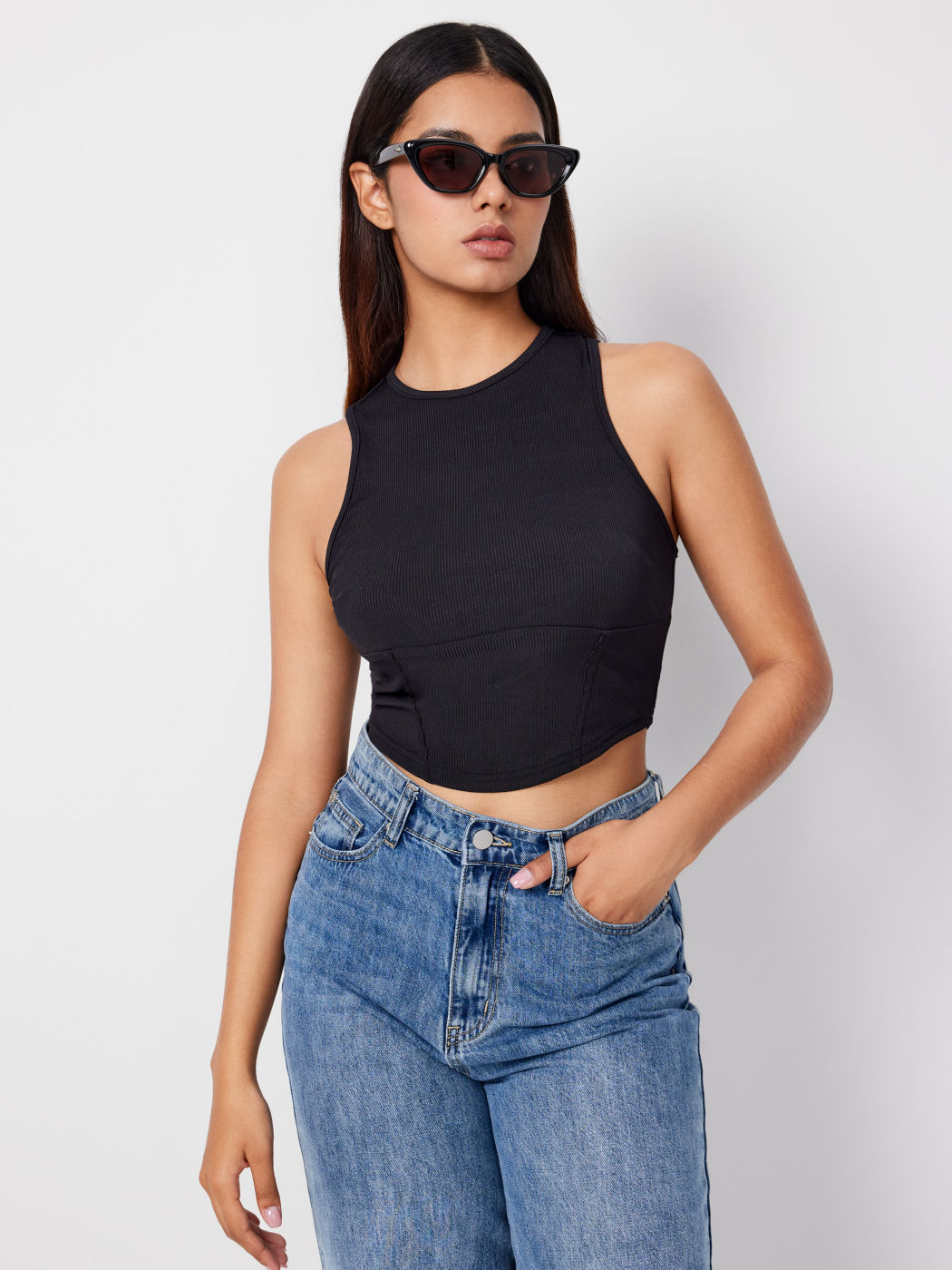 Angled Rectangle Fashion Glasses