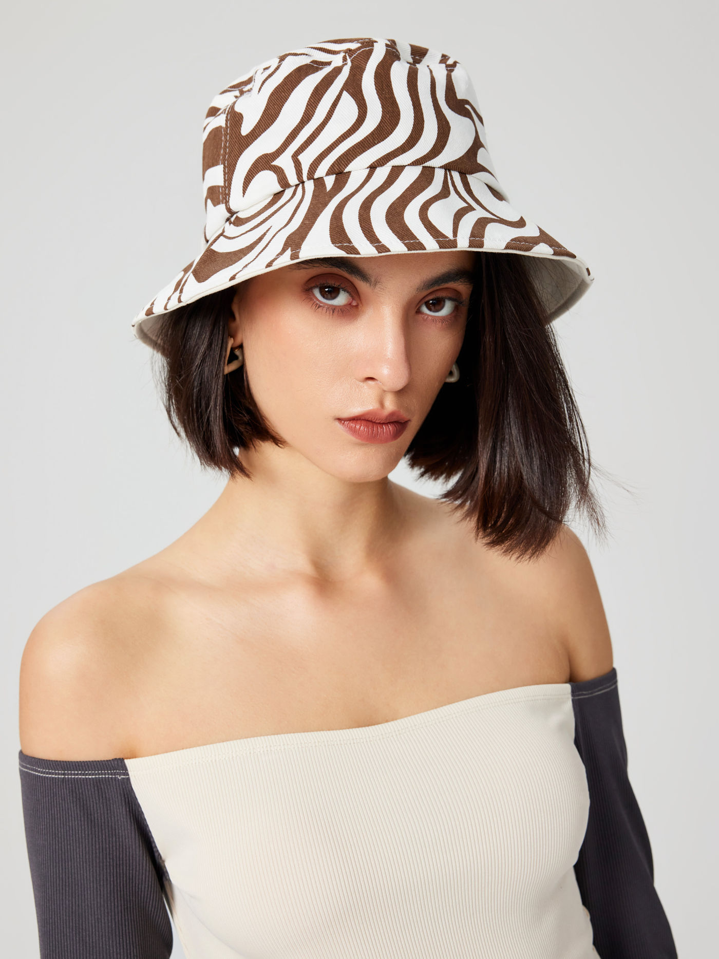 Fischerhut mit Zebra-Print
