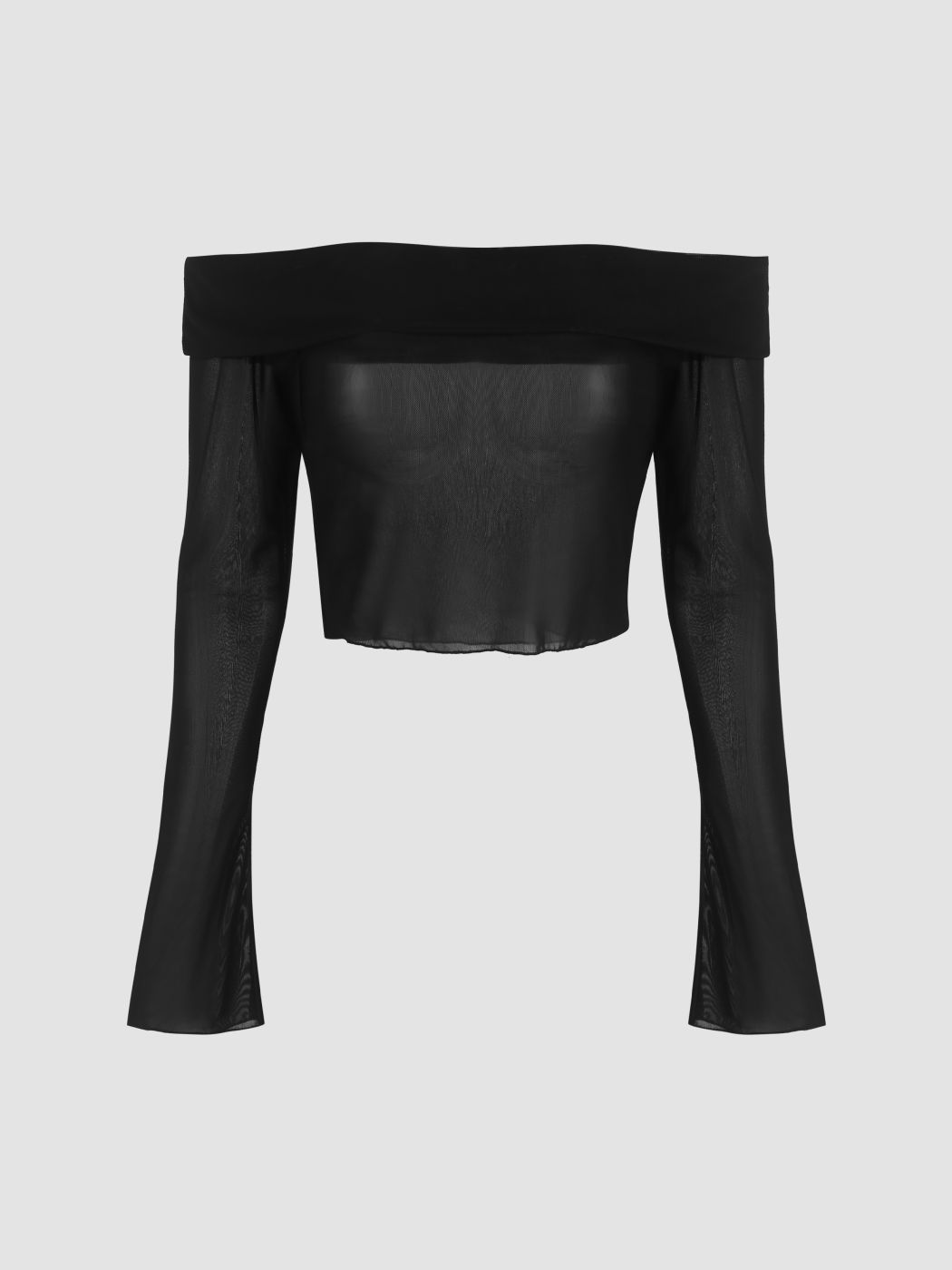 Trägerloses, solides Mesh-Cover-Up-Top