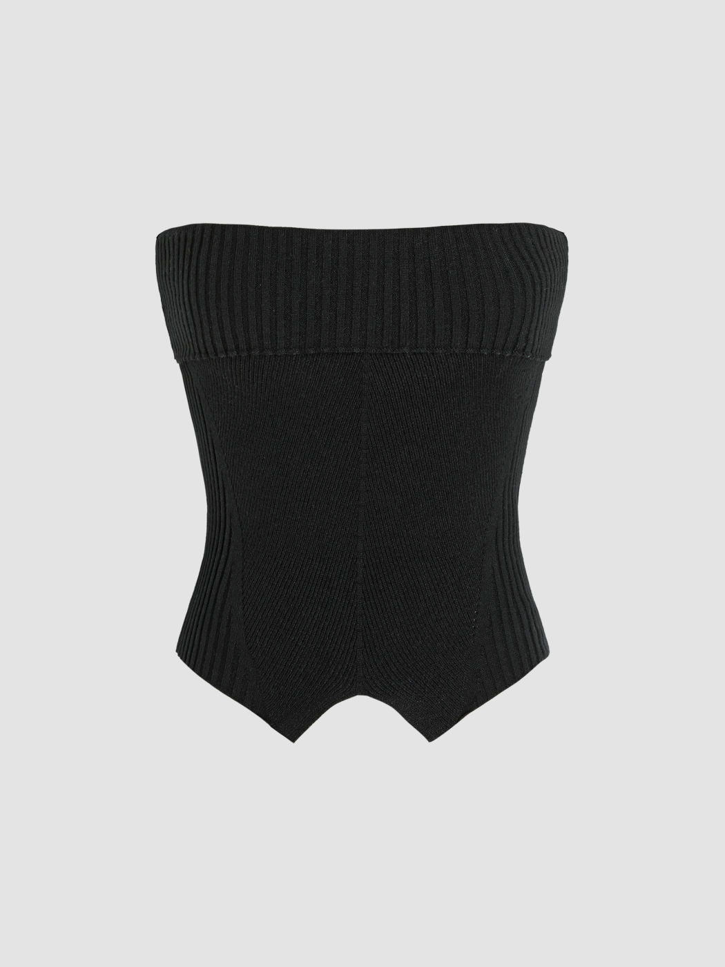 Top corto in maglia tinta unita