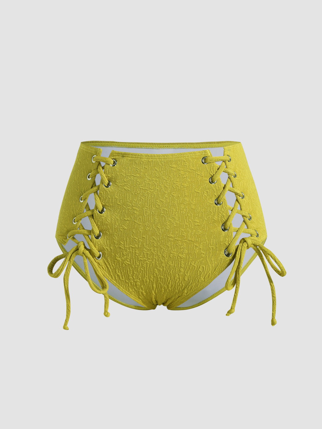 Bauchkontrollierende, freche Bikinihose mit Schnürung