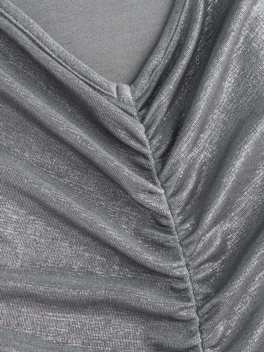 Knit Fabric Metallic Cowl Neck Backless Maxi Dress For Date Wedding
