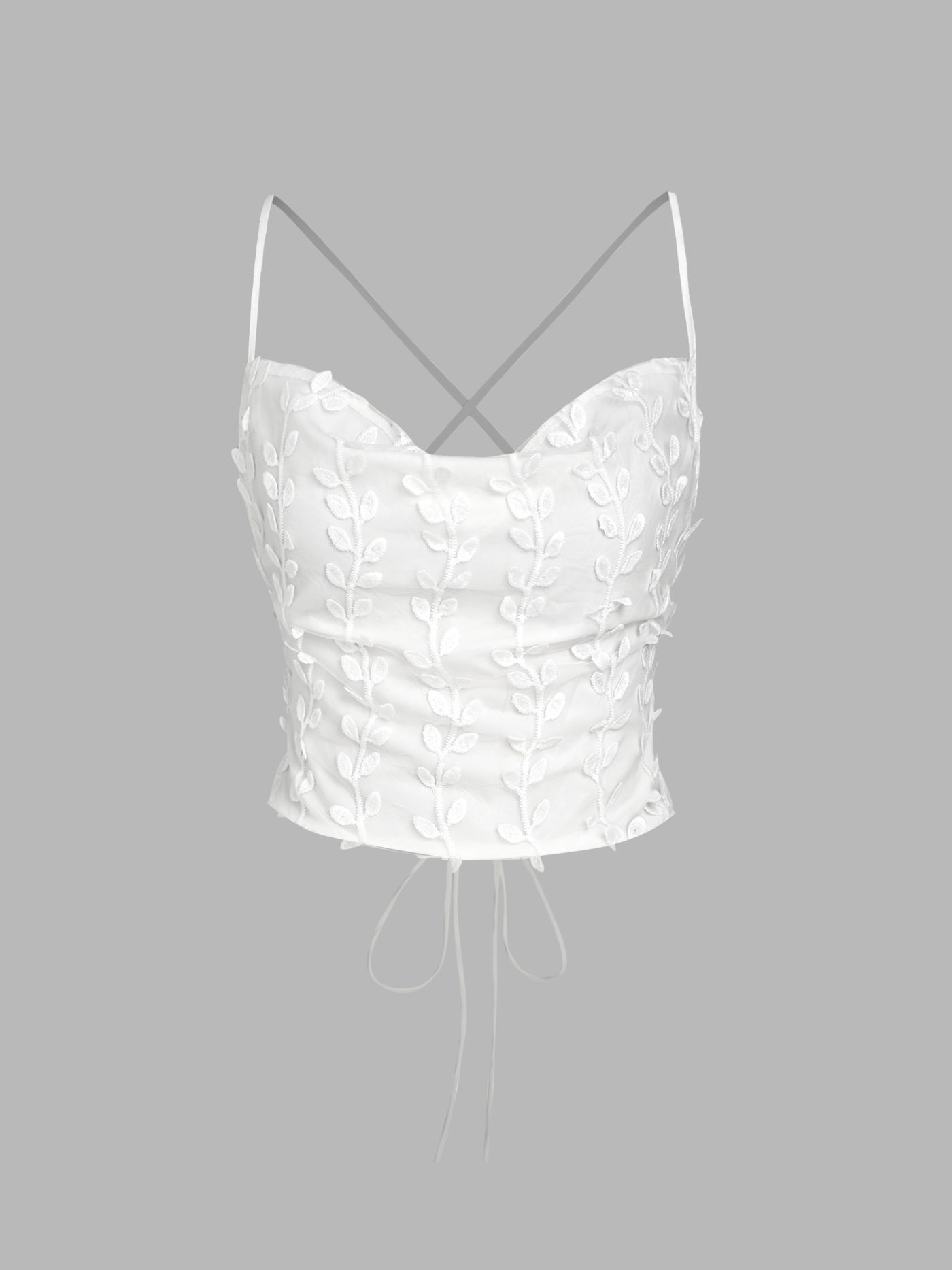 Floral Criss Cross Backless Crop Top