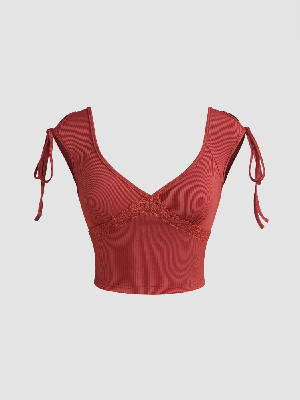 Vneck Knotted Short Sleeve Crop Top For Daily Casual Vacation