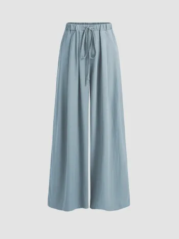 Elastic Waist Wide Leg Trousers