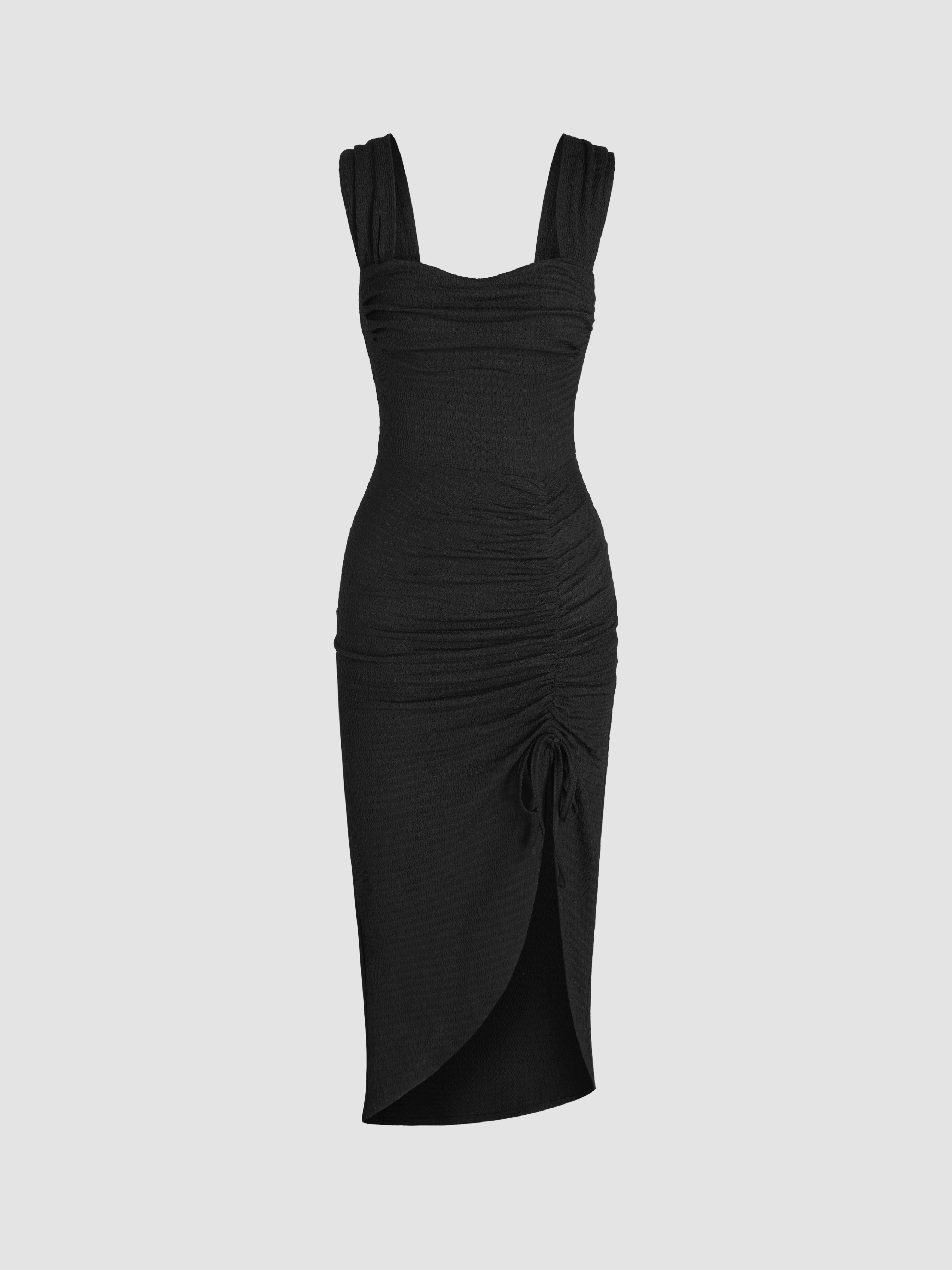 Fringe High-Low Square Neck Cami Dress