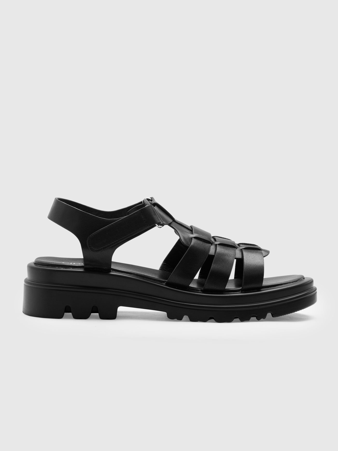 Faux Leather Open Toe Slingback Sandals
