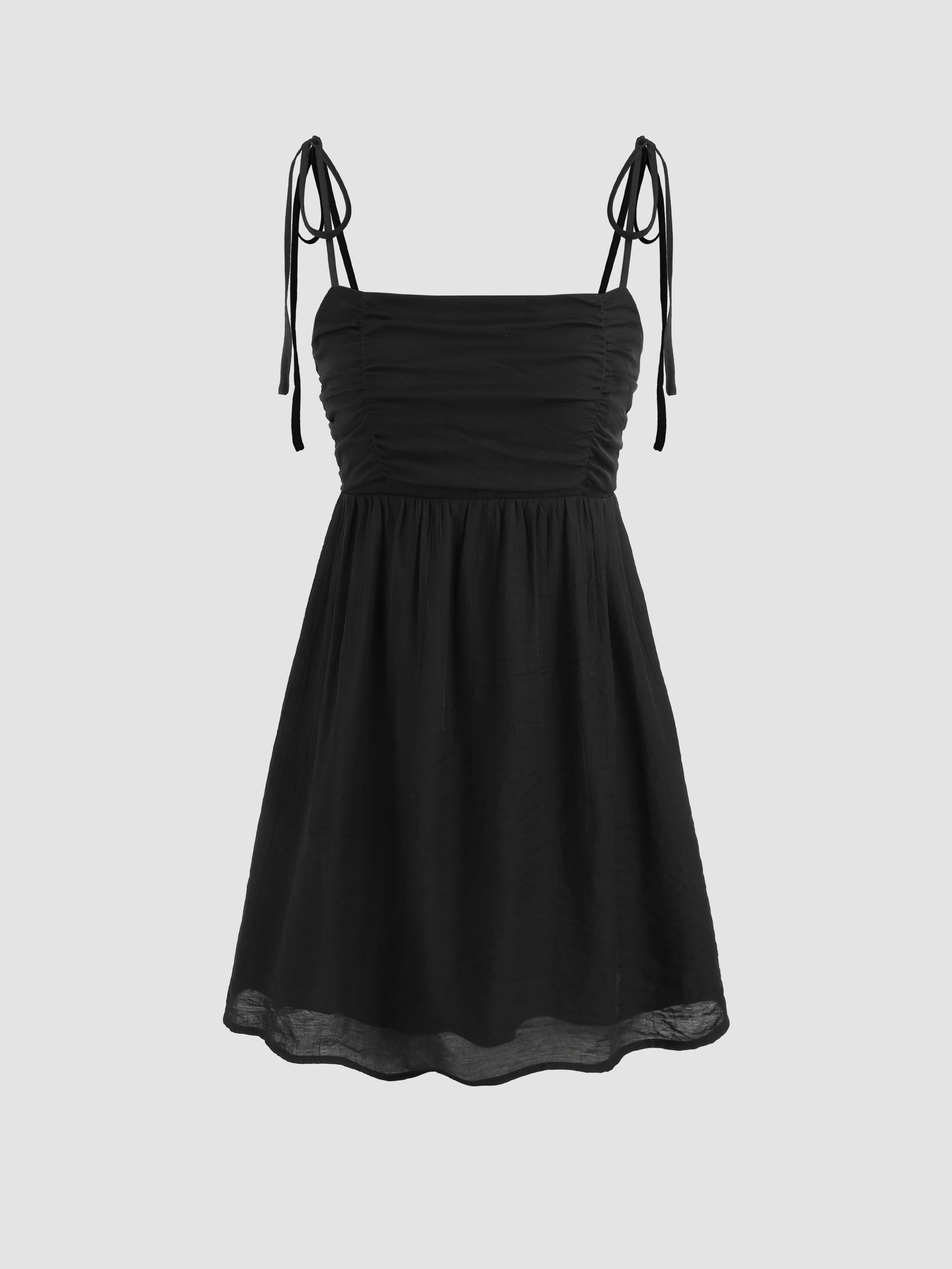 Ruched Knotted Mini Dress - Cider