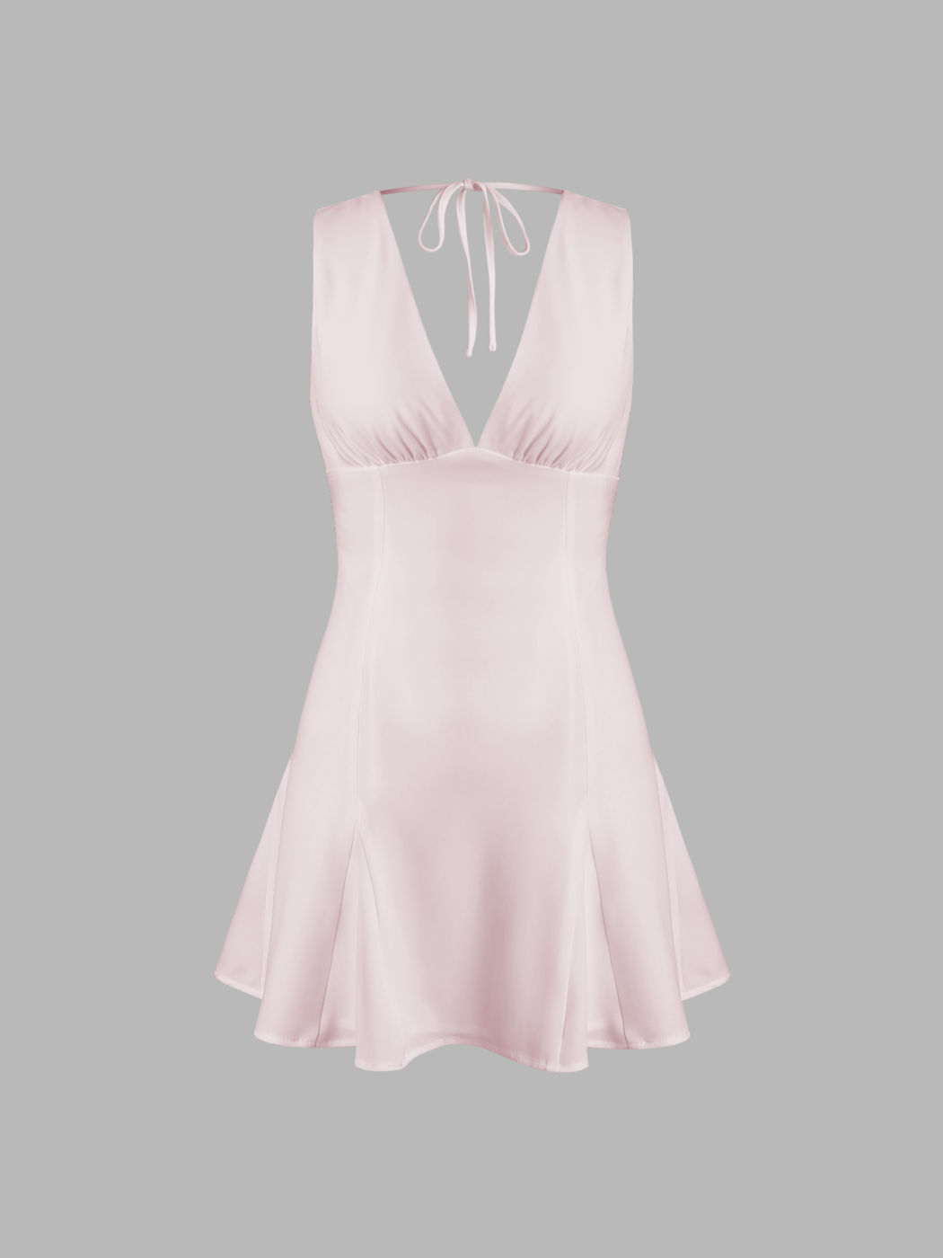 V-neck Ruffle Knotted Mini Dress