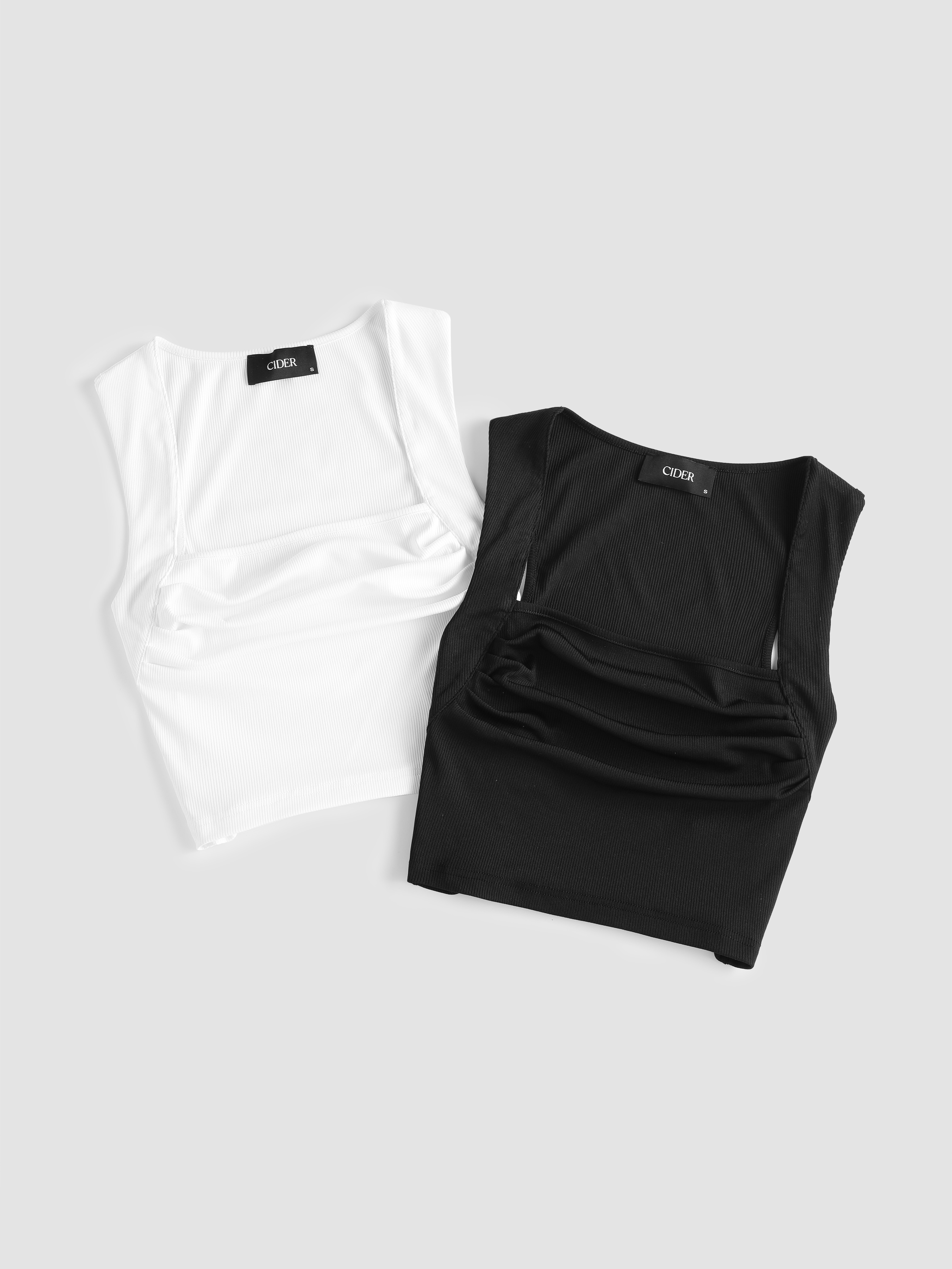 Buy Cider Ruched Square Neck Tank Top online