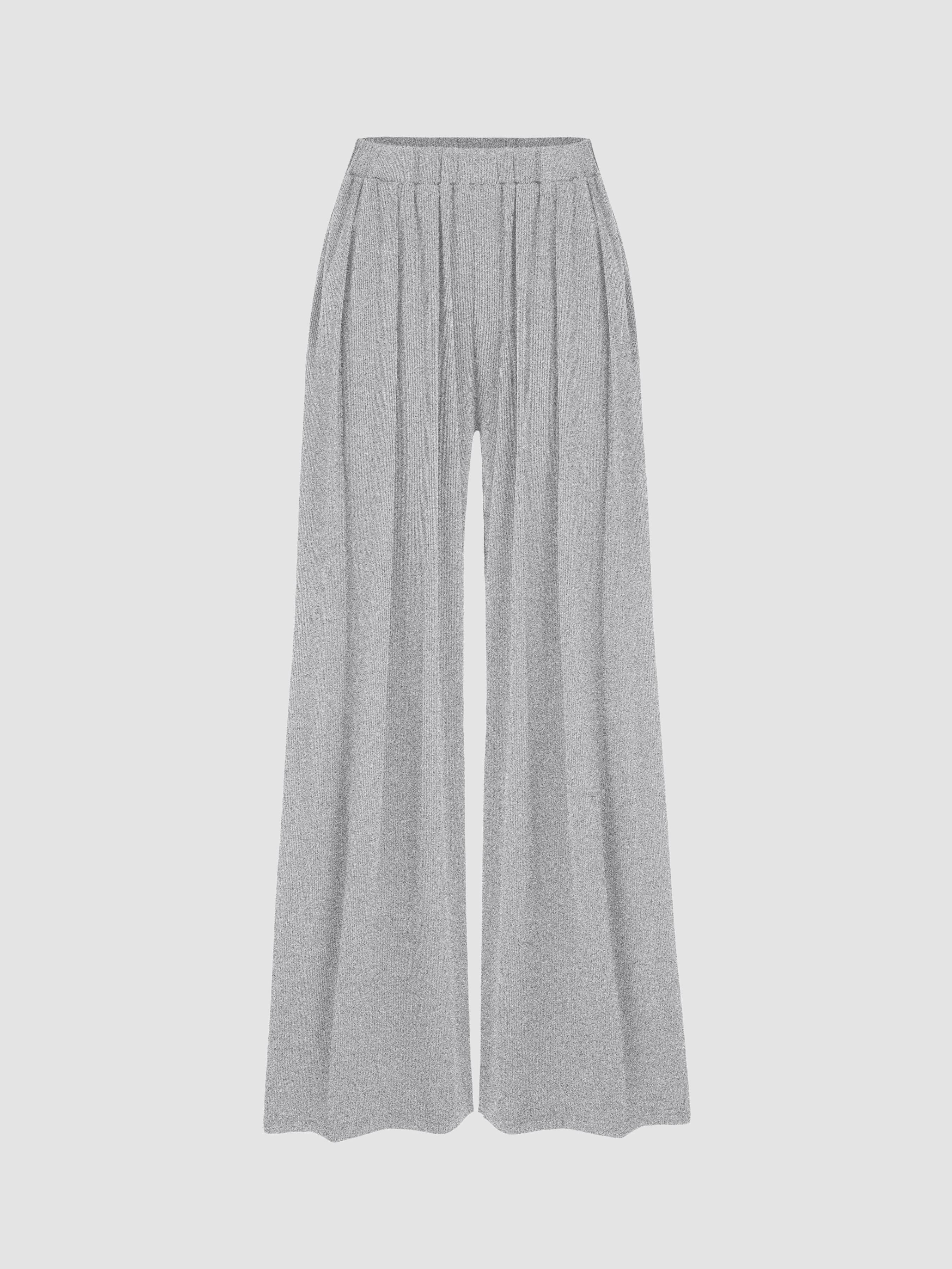 Wide Leg Pants with Elastic Waist Band , Unfished Frayed Hem & Side Po –  Willow at Merle Norman