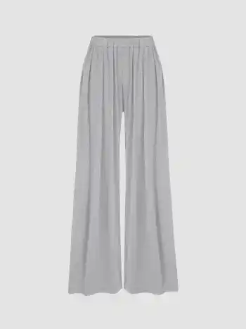 Einfarbiges elastisches Bund weite Beine Hosen