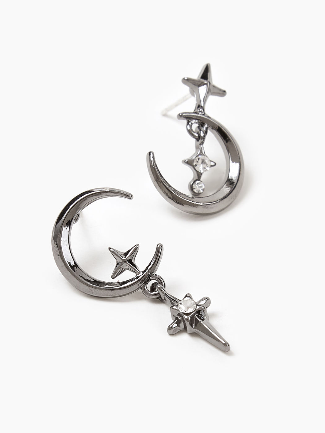 Star Moon Rhinestone Drop Earrings
