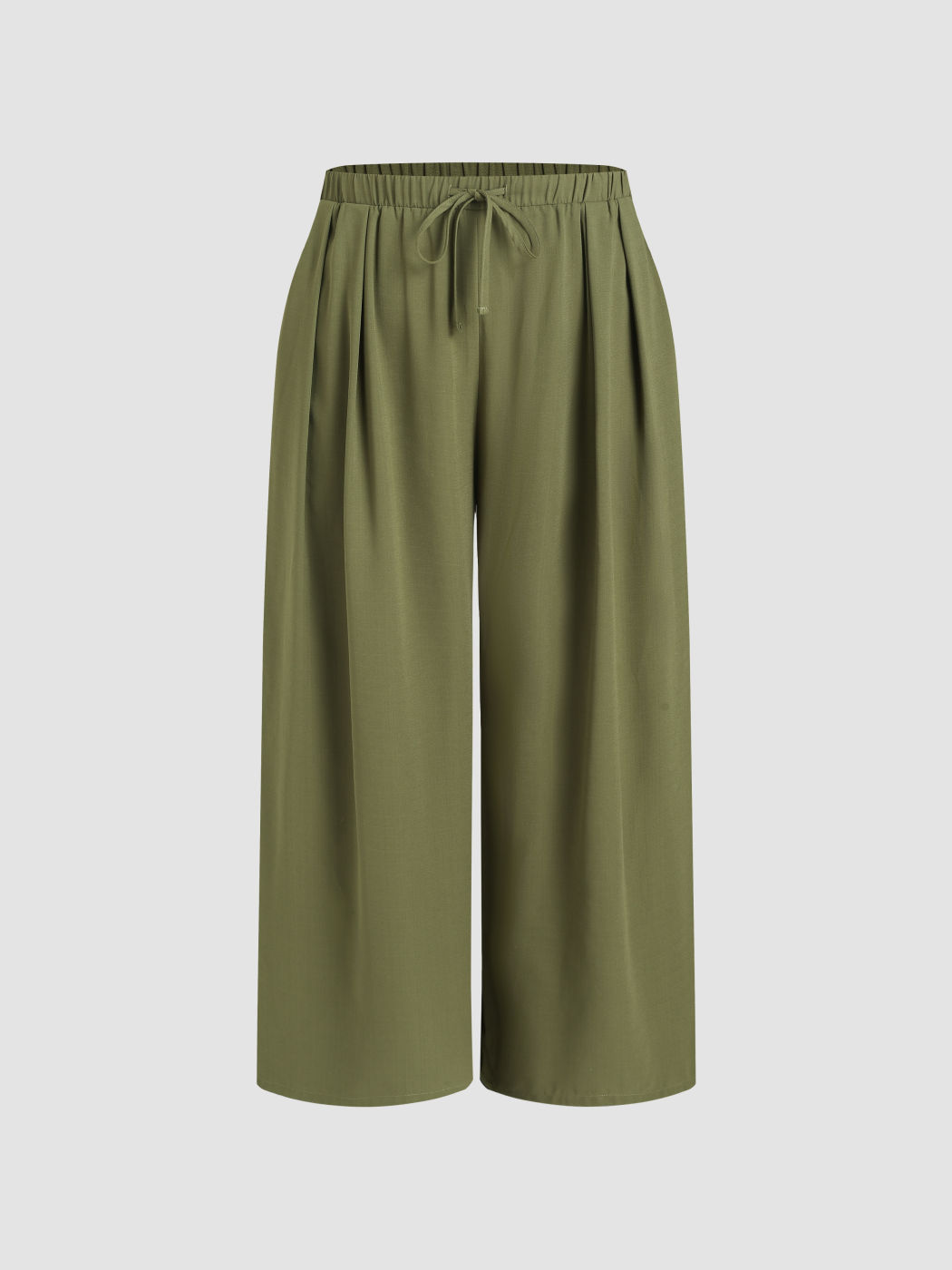 Elastic Waist Wide Leg Trousers Curve & Plus