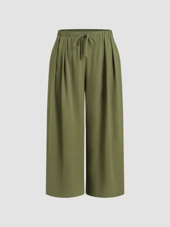 Elastische Taille Weite Hosen Kurve & Plus