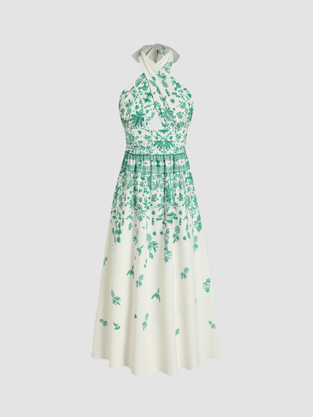 Midikleid mit Neckholder und grafischem Cut-Out
