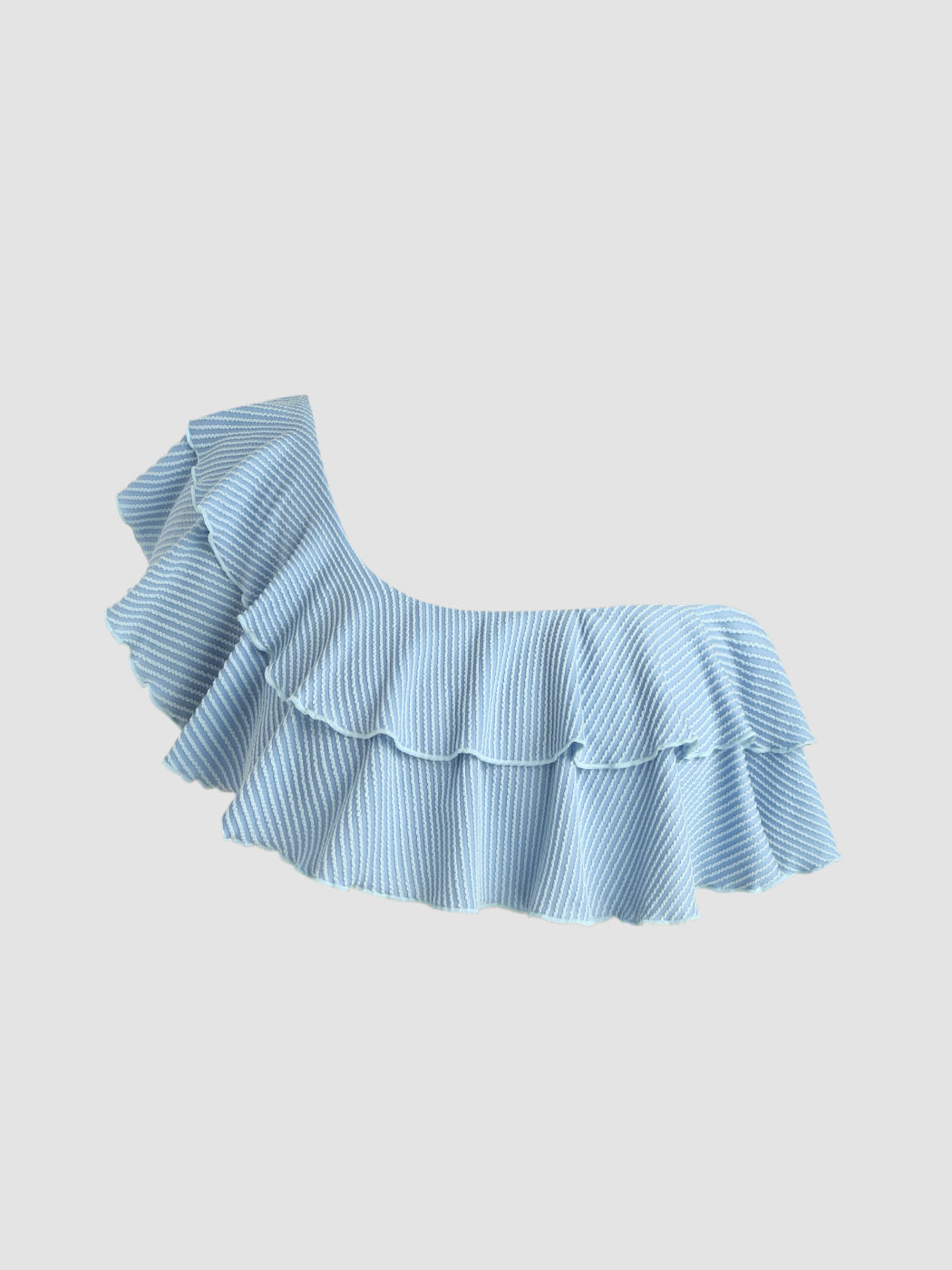 Asymmetrisches One-Shoulder-Rüschen-Bikinioberteil Kurve & Plus