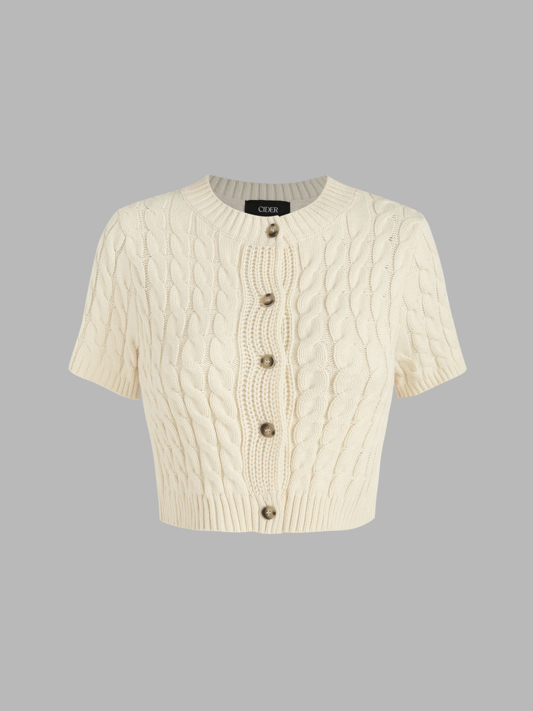 Strickjacke mit rundem Ausschnitt und Knöpfen