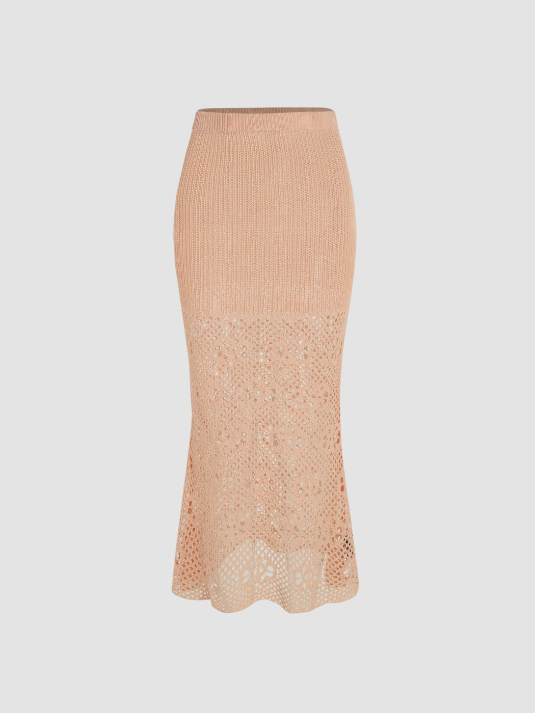 Knit Hollow Out Mermaid Maxi Skirt
