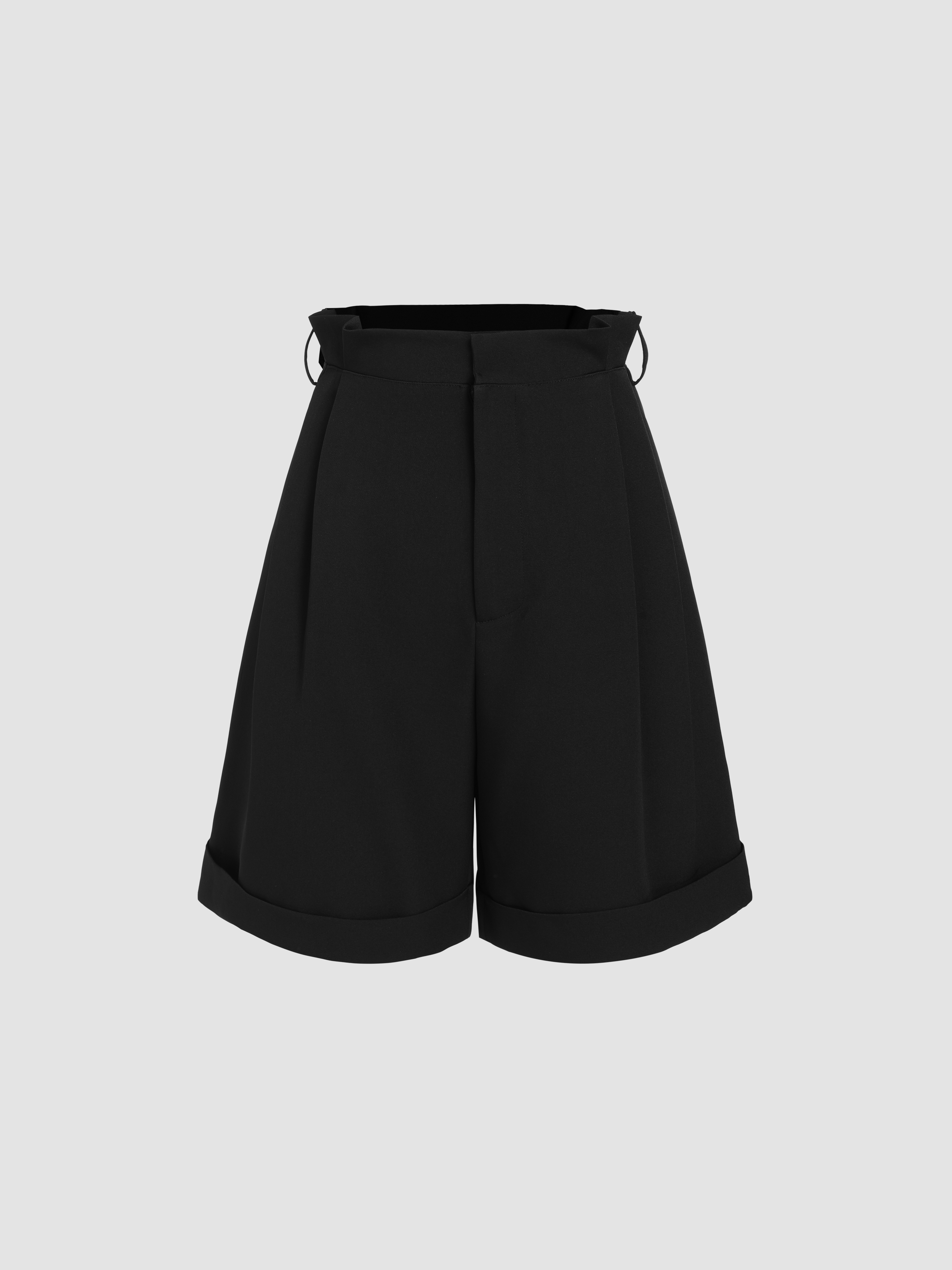 High Waist Wide Leg Bermuda Shorts Cider