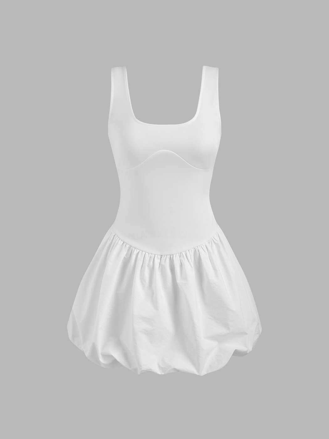 Bubble Ballon Puffball Scoop Neck Bubble Mini Dress For Daily Casual