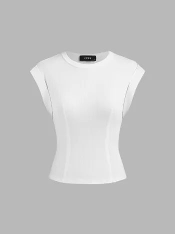 Korsett-Crop-Top mit rundem Ausschnitt