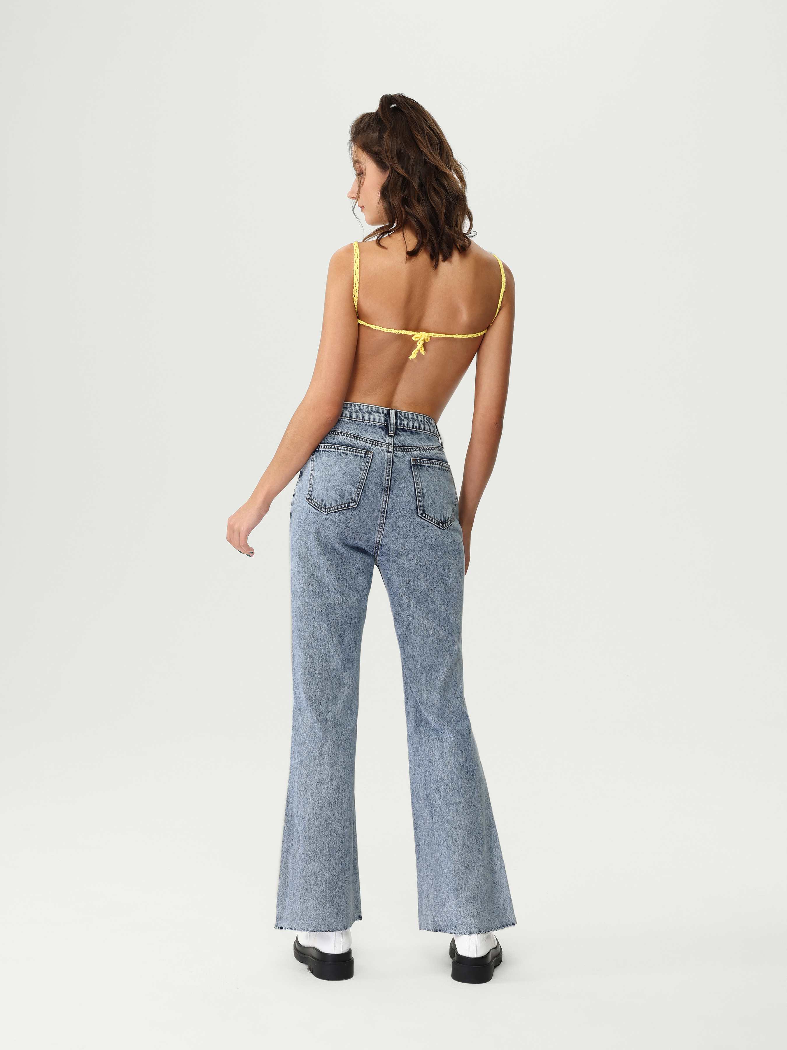 Denim Ripped Flares - Cider