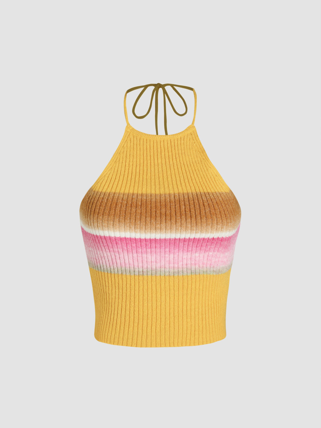 Bunte Strick-Halter-Crop-Cami-Top